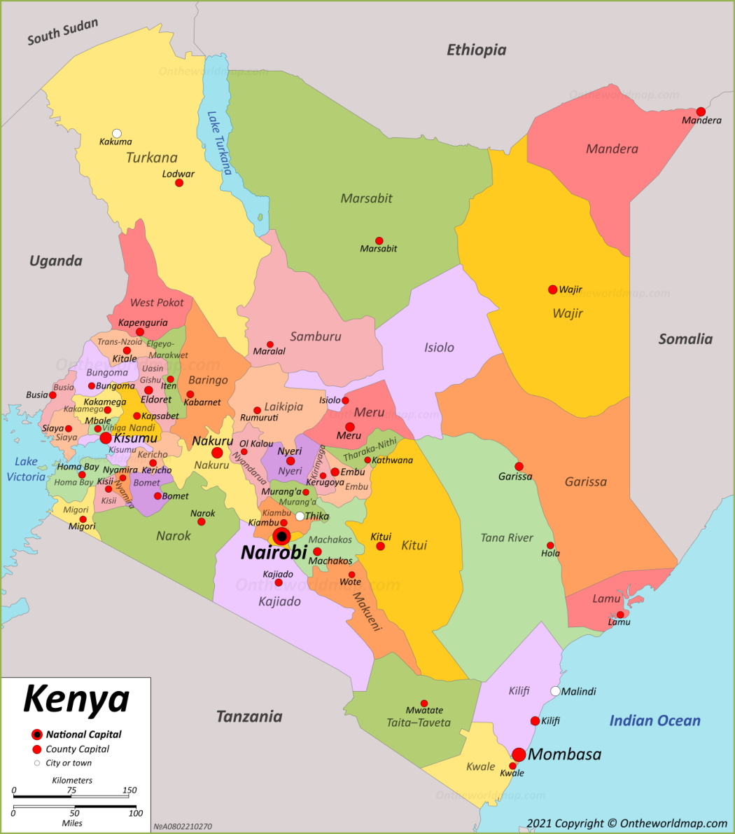 Kenya Map - Service Coverage Areas